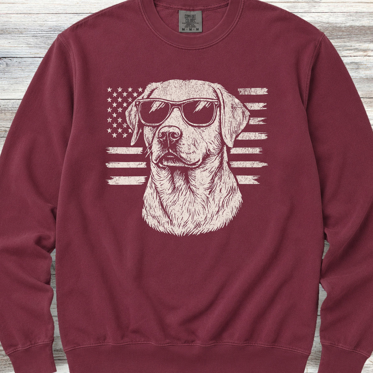 Labrador Retriever Flag Sweatshirt - Crimson