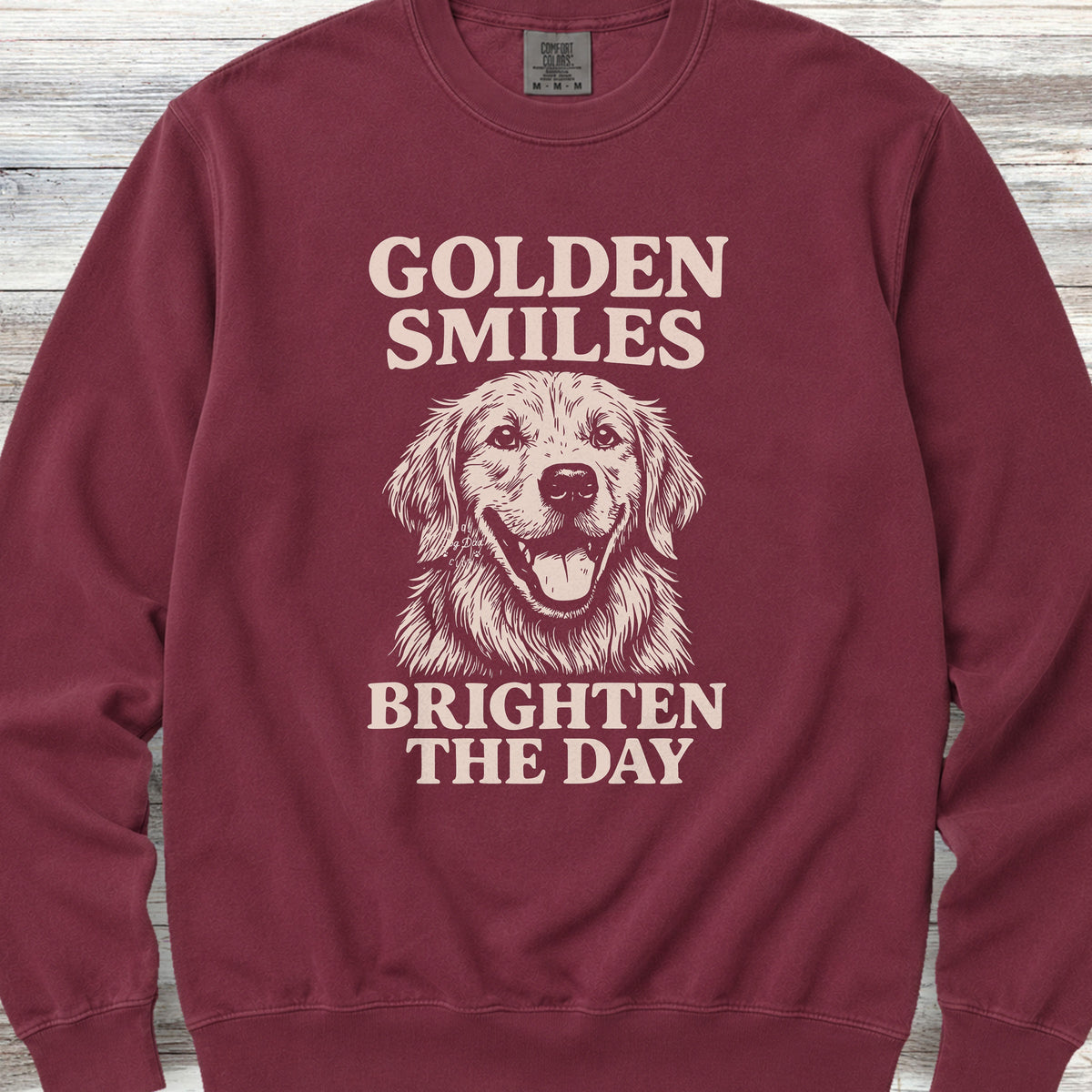 Golden Retriever Smiles Sweatshirt - Crimson
