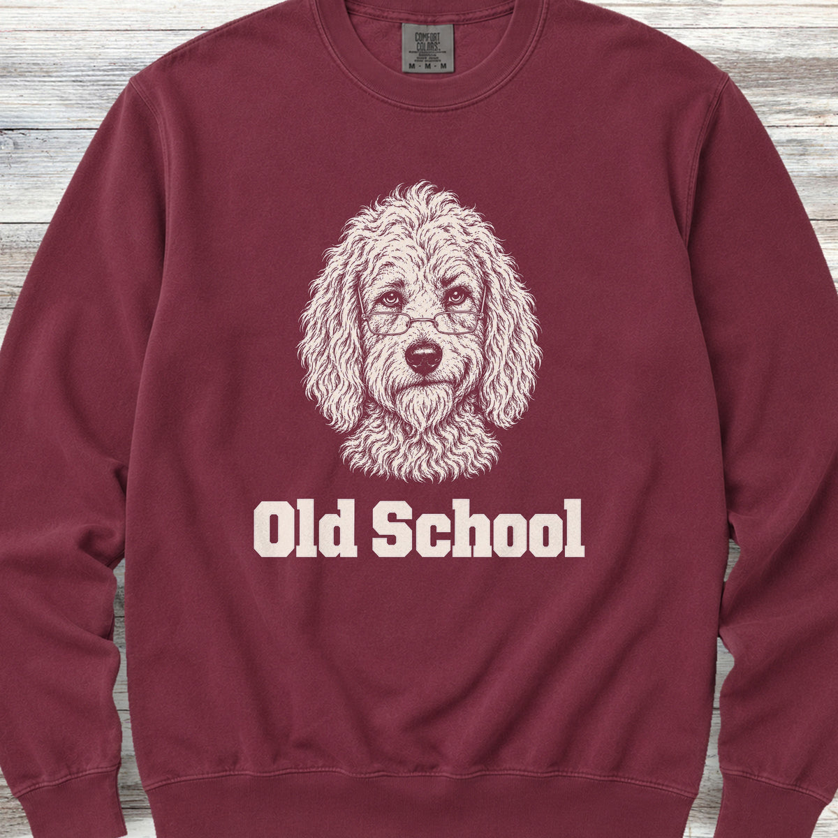 Goldendoodle Old School Sweatshirt - Crimson