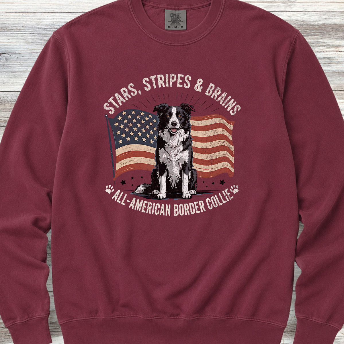 Border Collie All American Sweatshirt - Crimson
