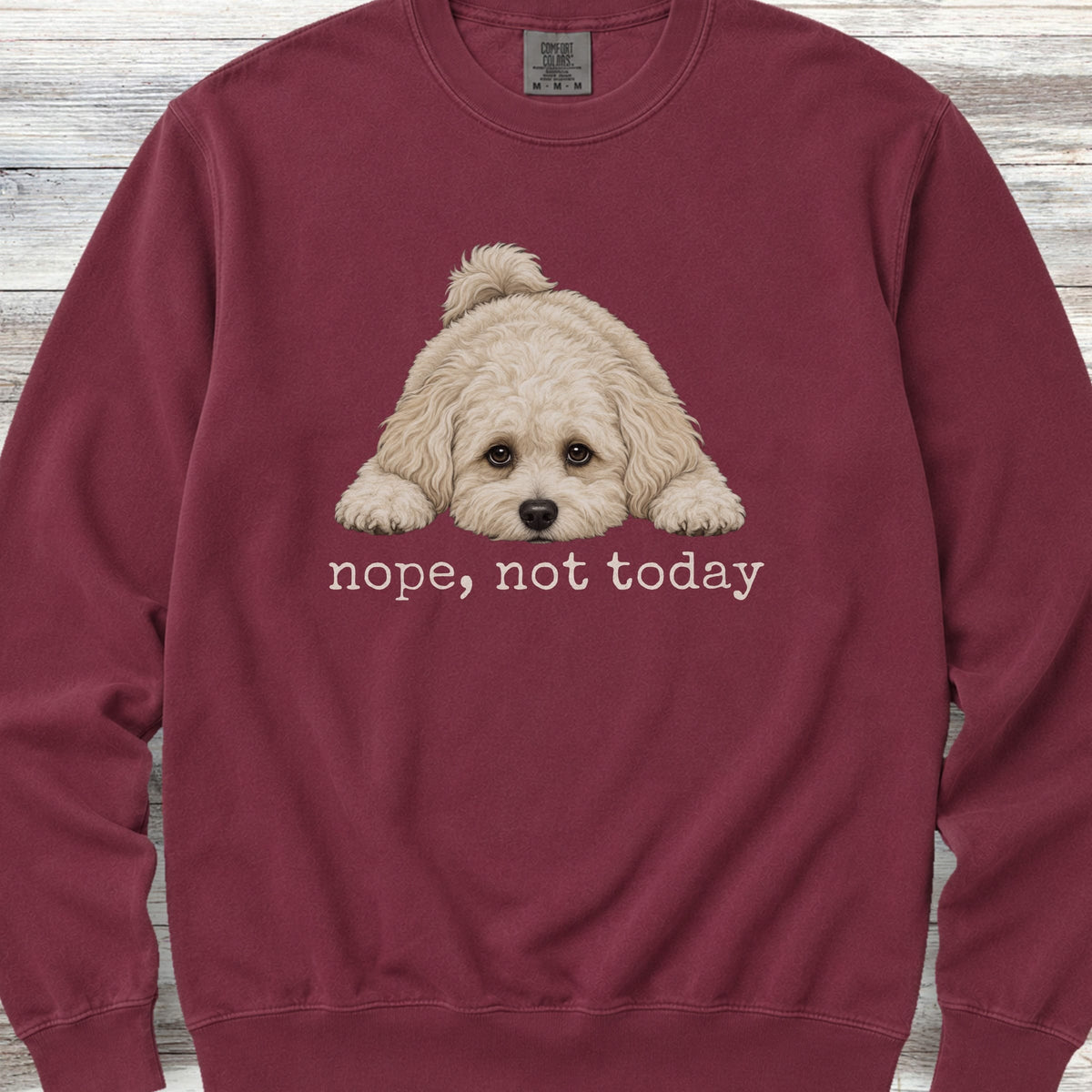 Maltipoo Nope Sweatshirt - Crimson