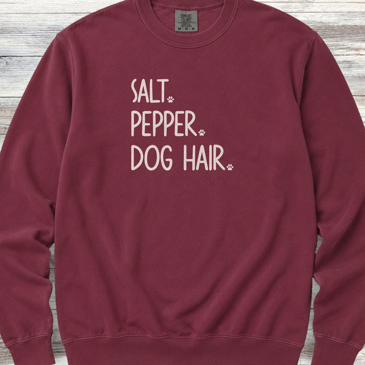 Salt Pepper Dog Hair Sweatshirt - Crimson