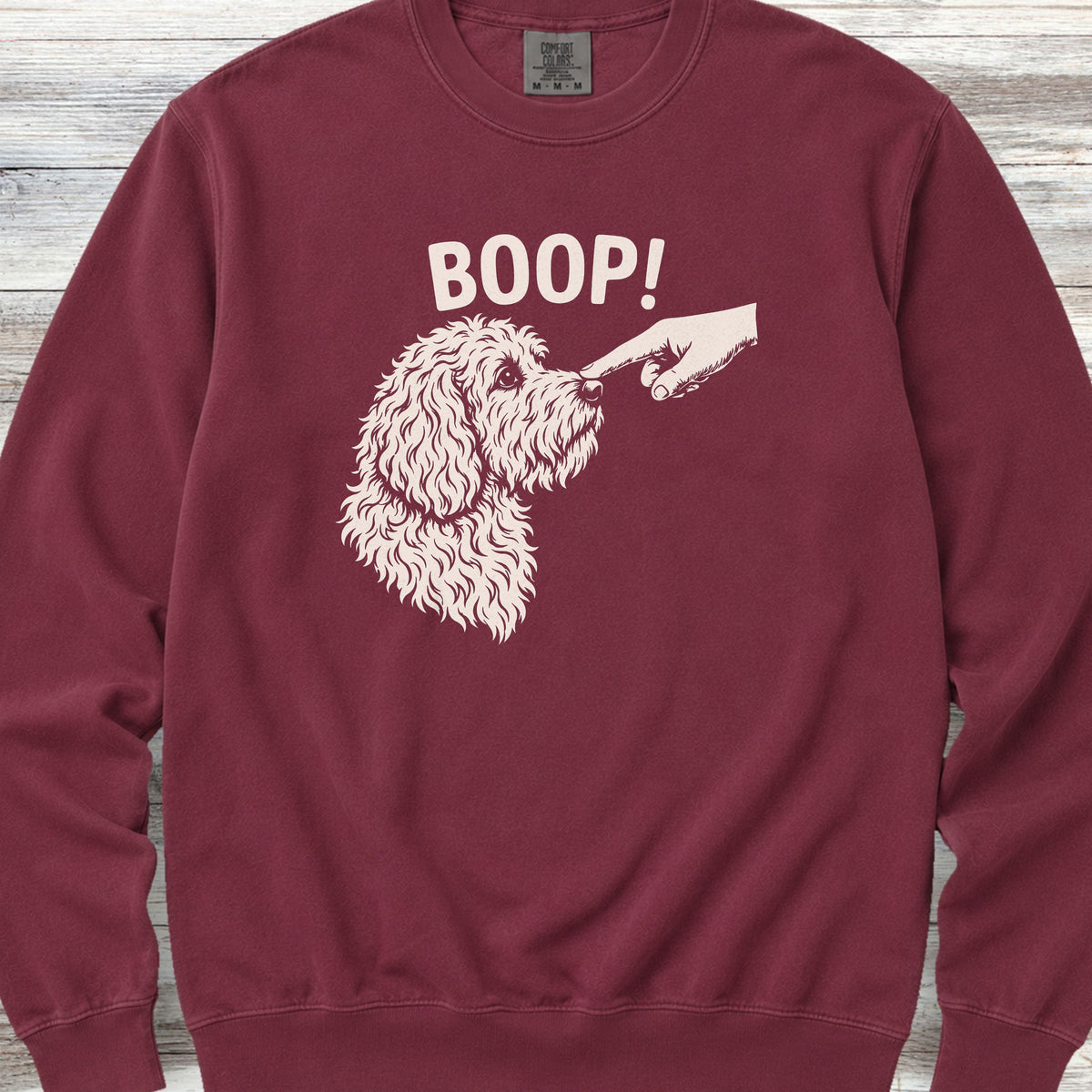 Goldendoodle BOOP! Sweatshirt - Crimson