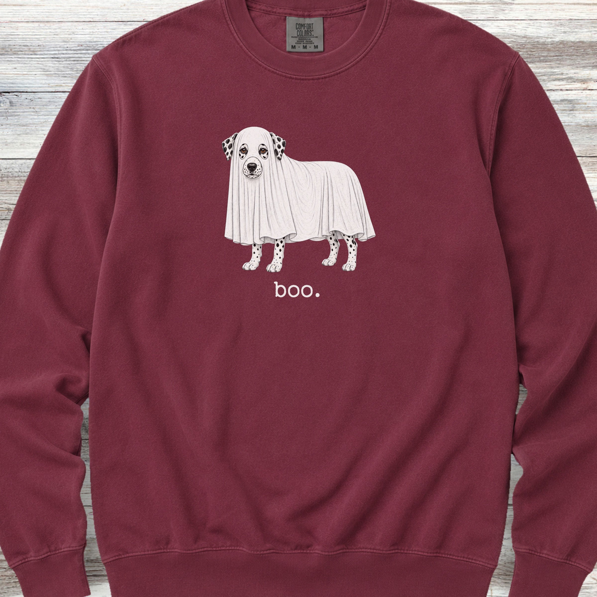 Dalmatian Boo Sweatshirt - Crimson