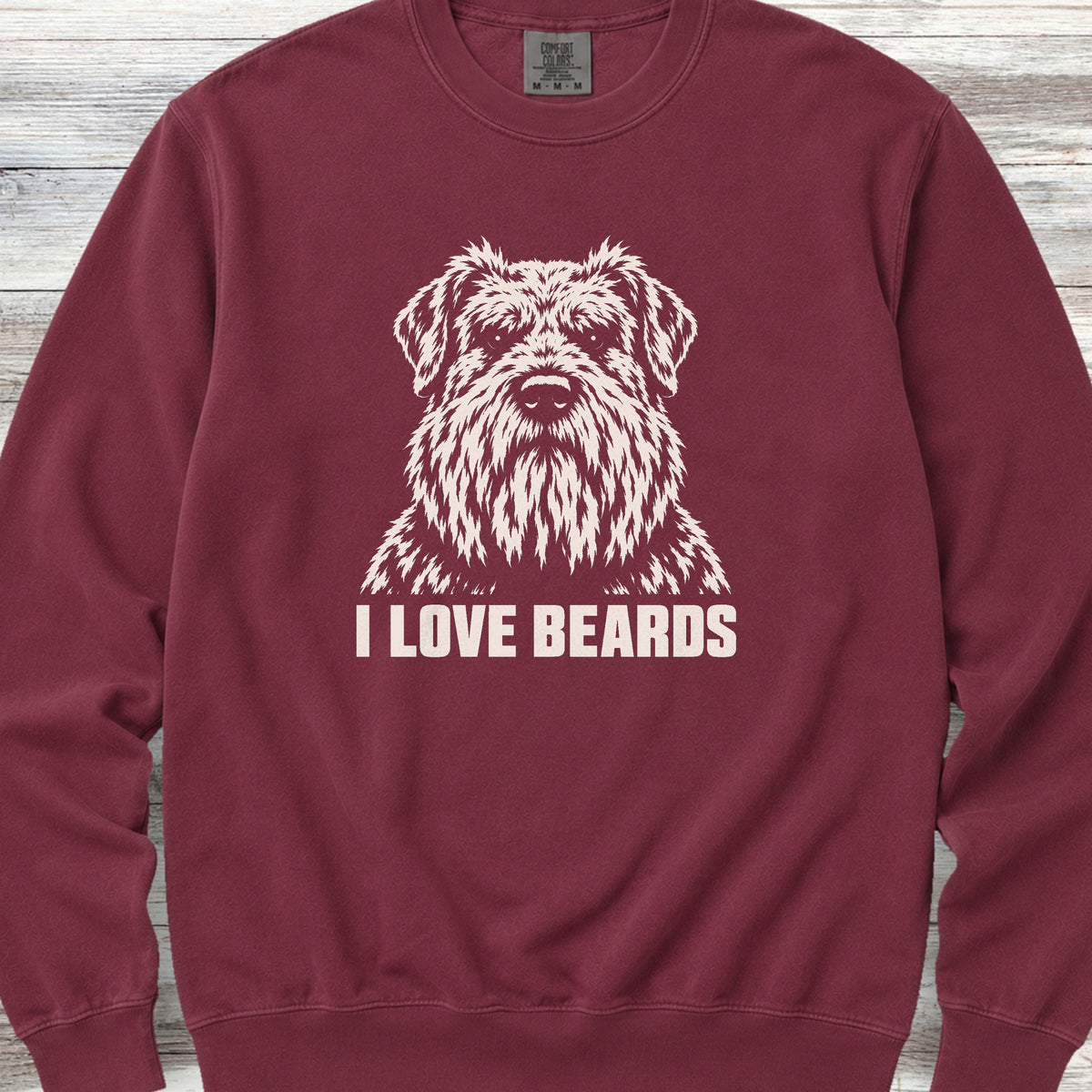 Bouvier I Love Beards Sweatshirt - Crimson