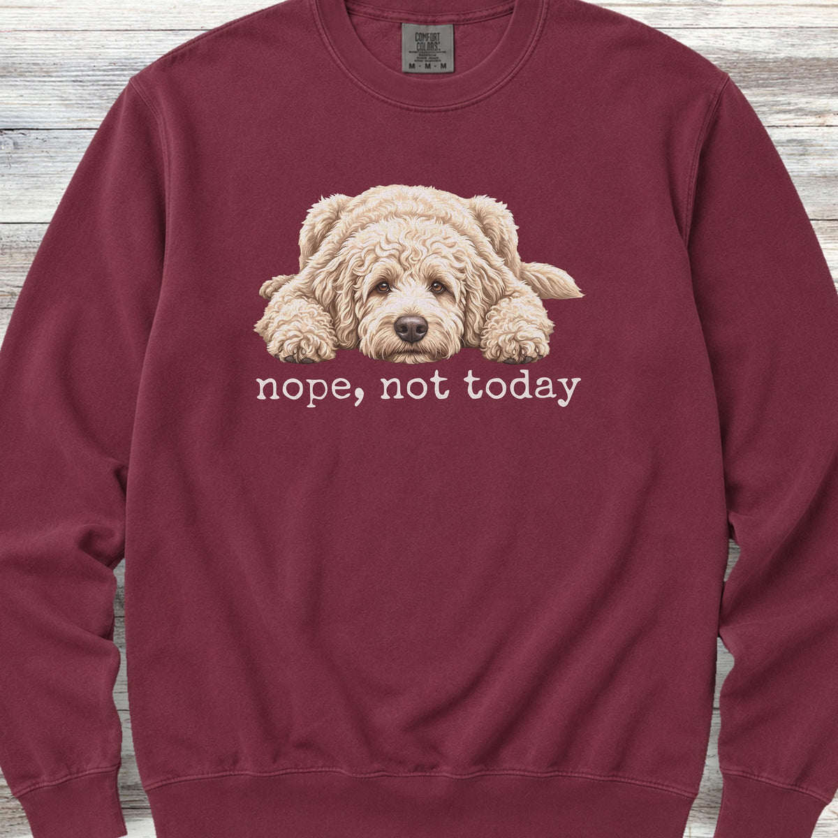 Goldendoodle Cream Nope Sweatshirt - Crimson
