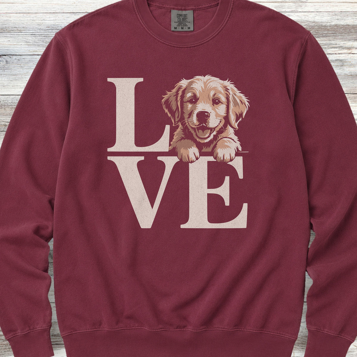 Golden Retriever Love Sweatshirt - Crimson