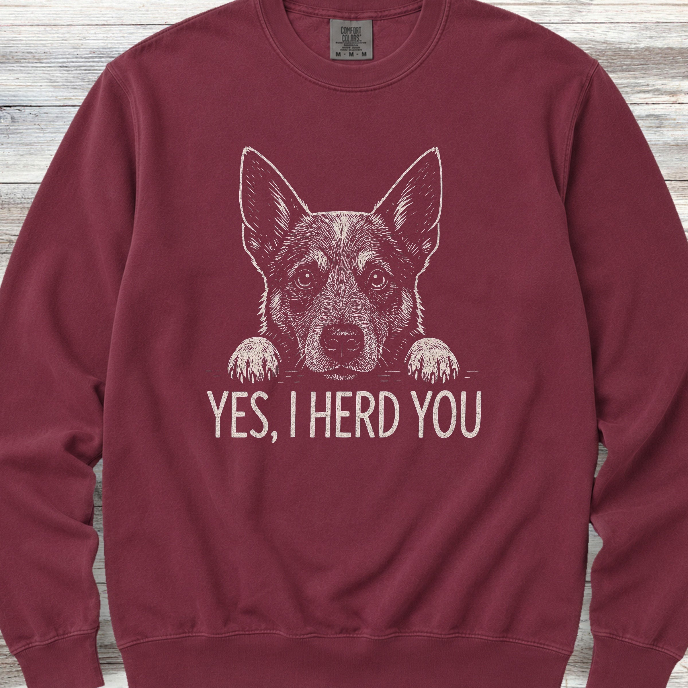 Australian Cattle Dog Herd You Sweatshirt - Crimson