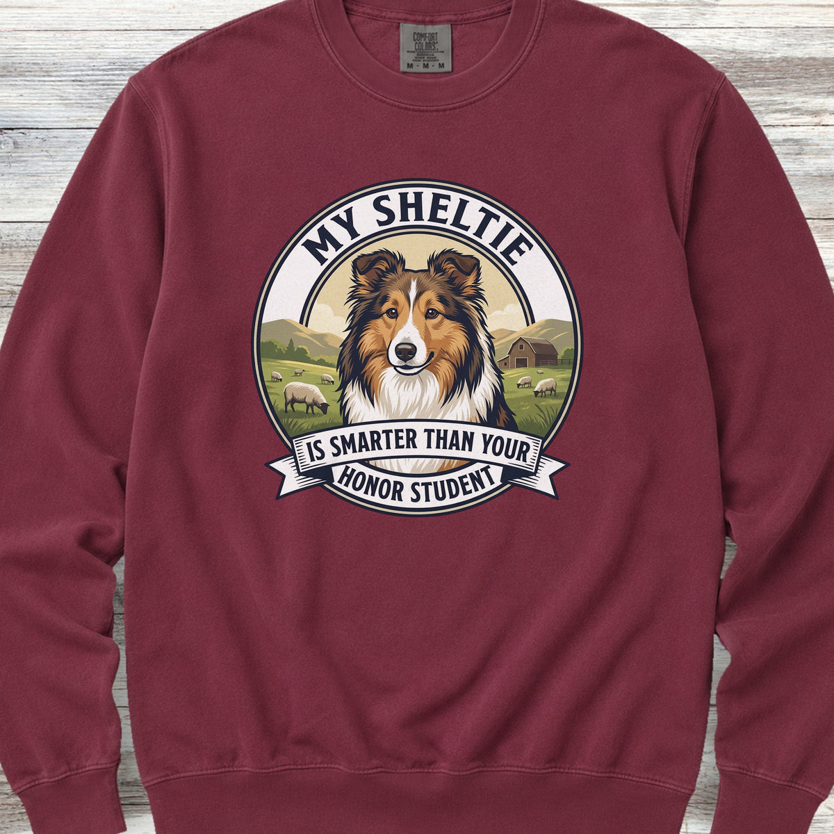 Shetland Sheepdog Smart Sweatshirt - Crimson