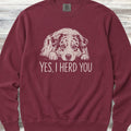Australian Shepherd Herd You Sweatshirt - Crimson