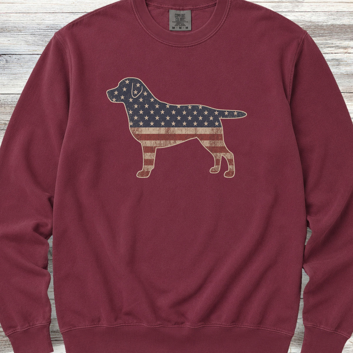 Labrador Retriever Vintage USA Sweatshirt - Crimson