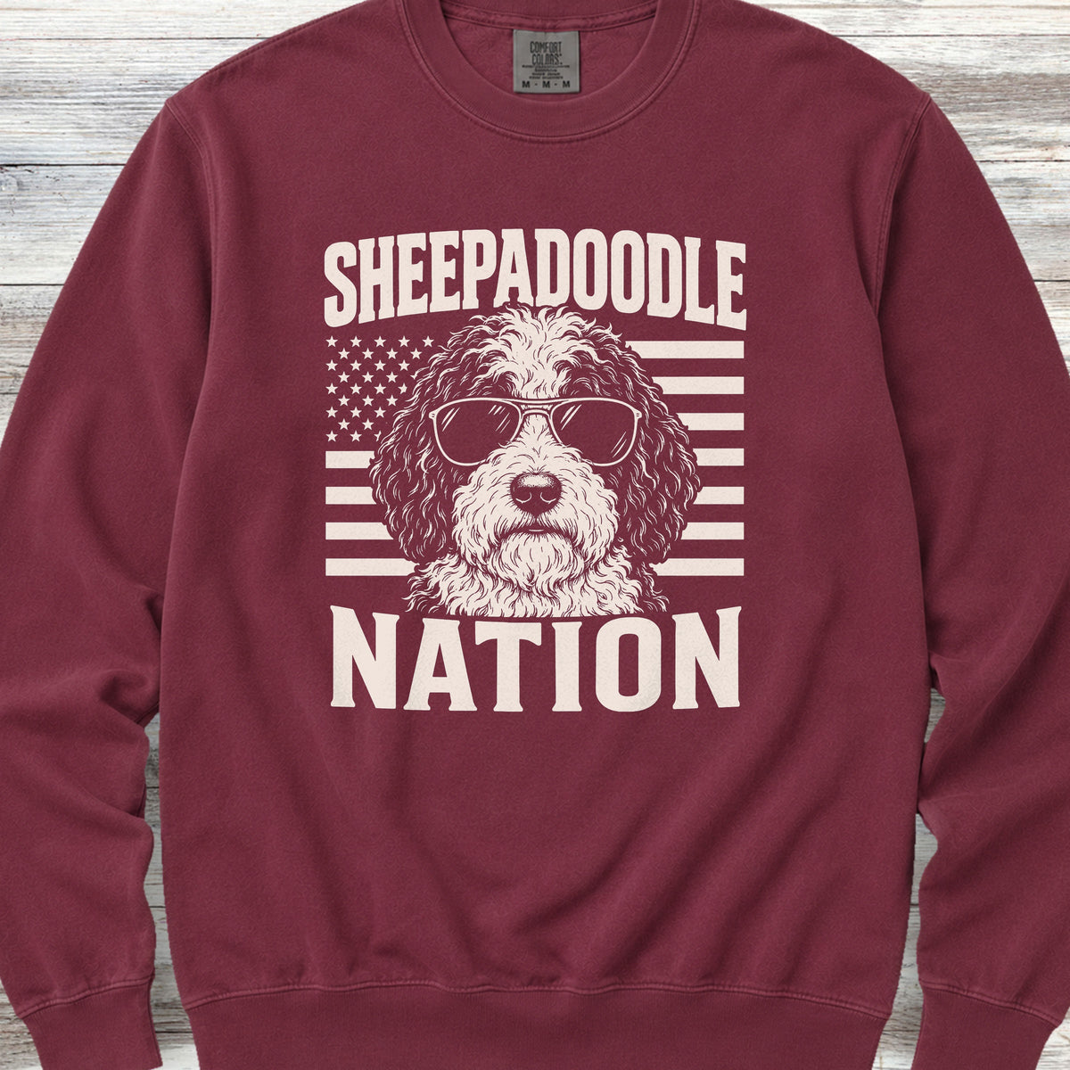 Sheepadoodle Nation Sweatshirt - Crimson