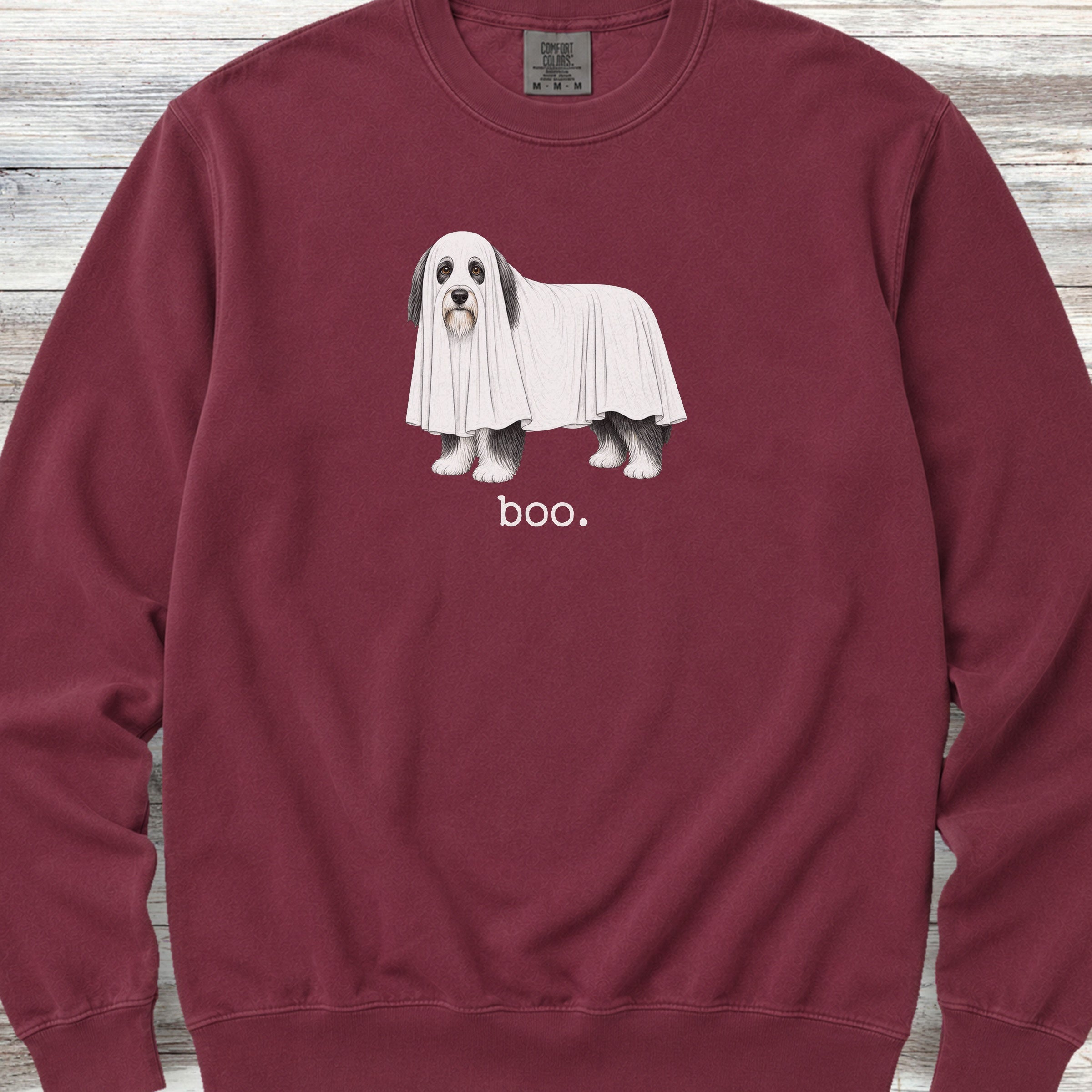 Bearded Collie Boo Sweatshirt - Crimson