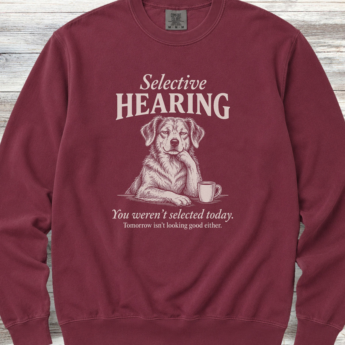 Mutt Selective Hearing Sweatshirt - Crimson