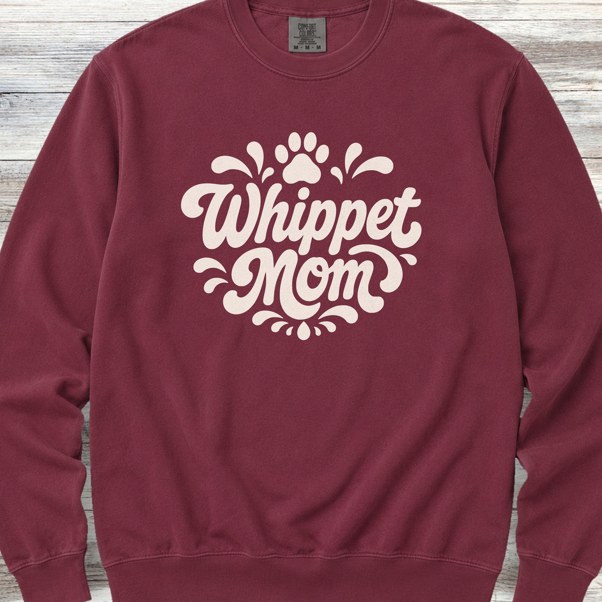 Whippet Groovy Mom Sweatshirt - Crimson