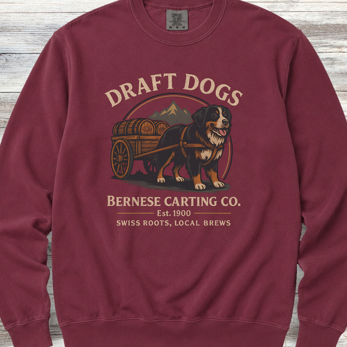 Bernese Mountain Dog Draft Dogs Sweatshirt - Crimson