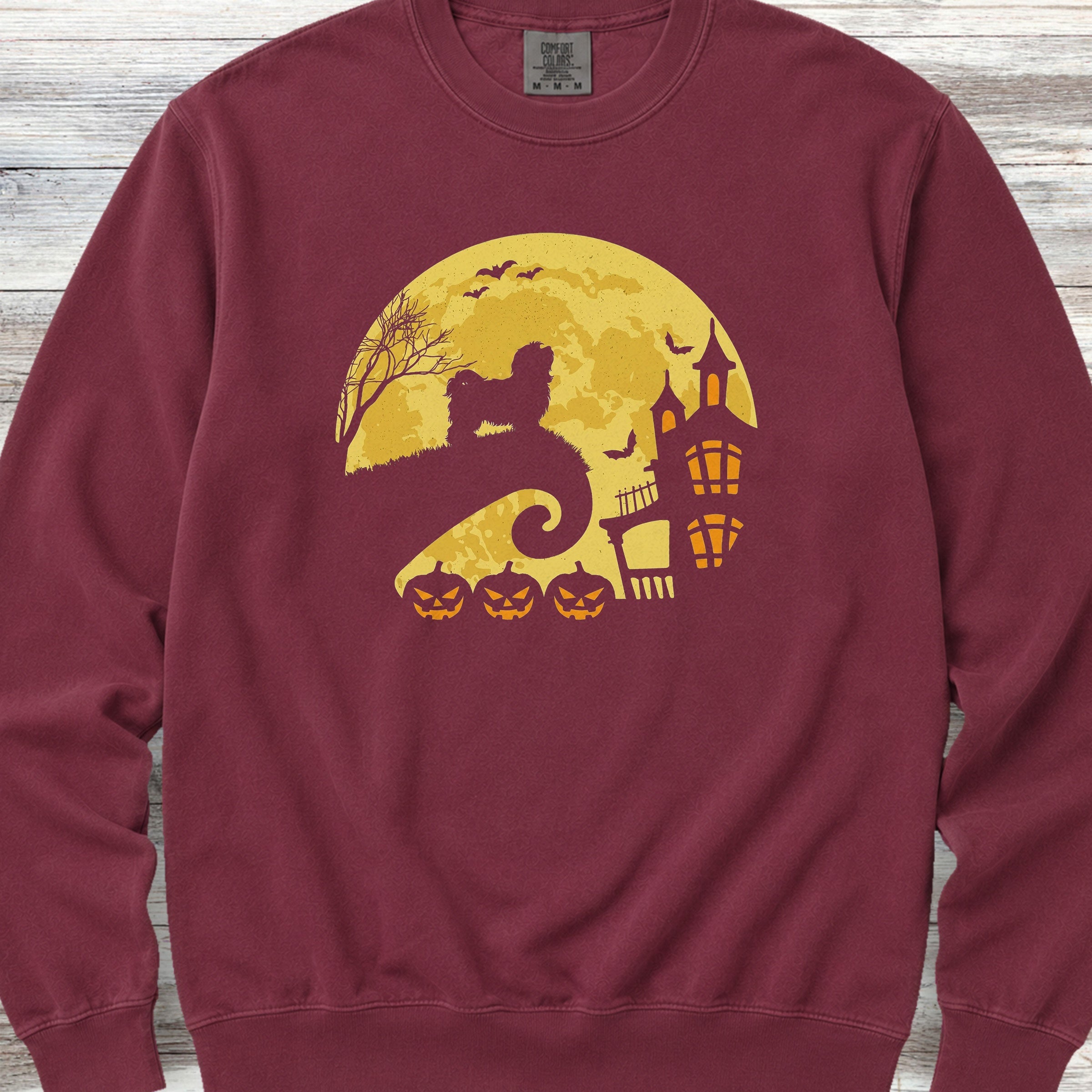 Havanese Halloween Moon Sweatshirt - Crimson