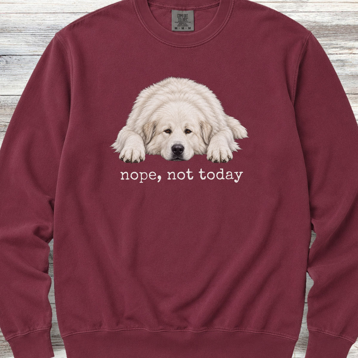 Great Pyrenees Nope Sweatshirt - Crimson