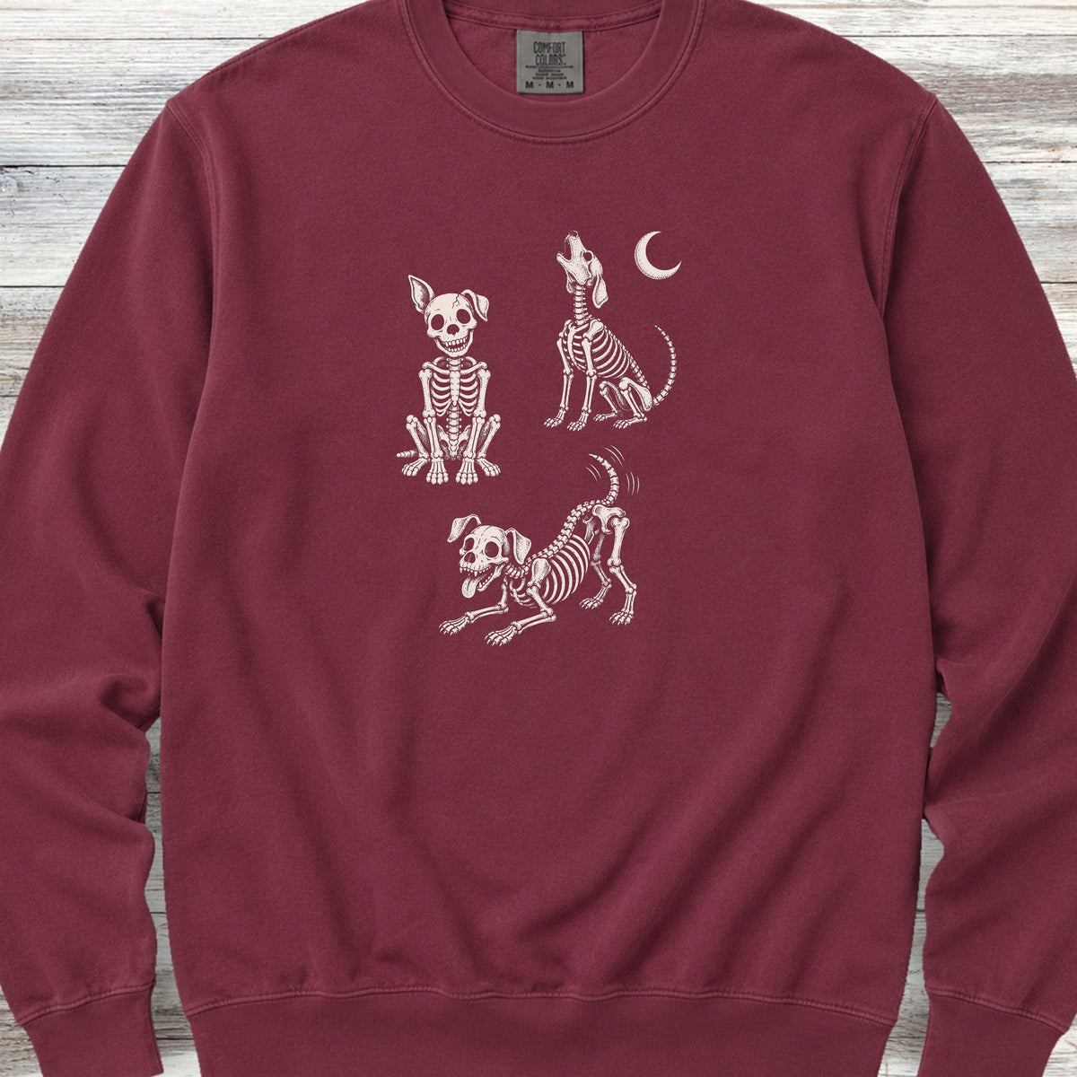 Skelly Dog Sweatshirt - Crimson