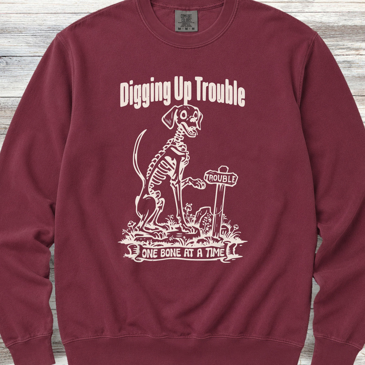 Digging Up Trouble Sweatshirt - Crimson