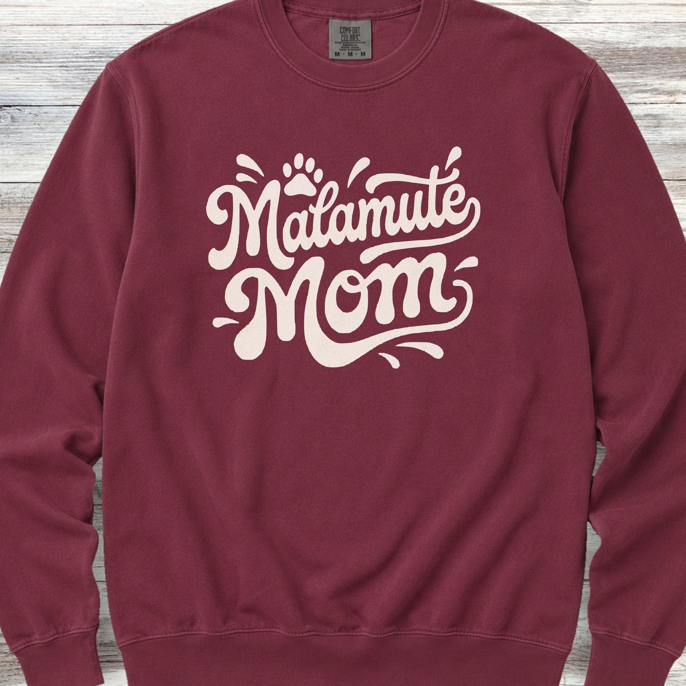 Alaskan Malamute Groovy Mom Sweatshirt - Crimson