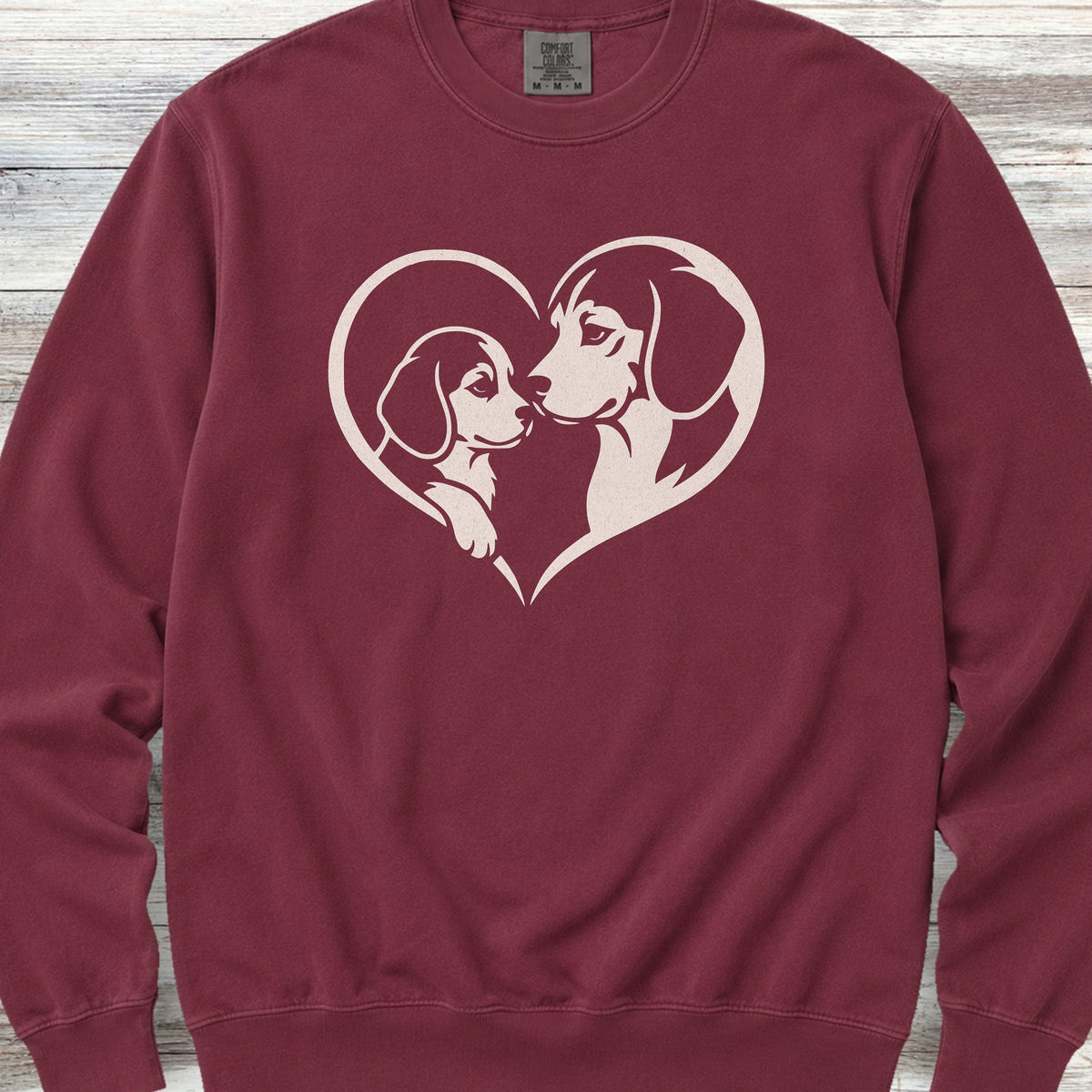 Beagle Heart Bond Sweatshirt - Crimson
