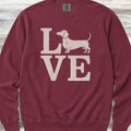 Dachshund Love Sweatshirt - Crimson