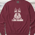 Scottish Terrier I Love Beards Sweatshirt - Crimson
