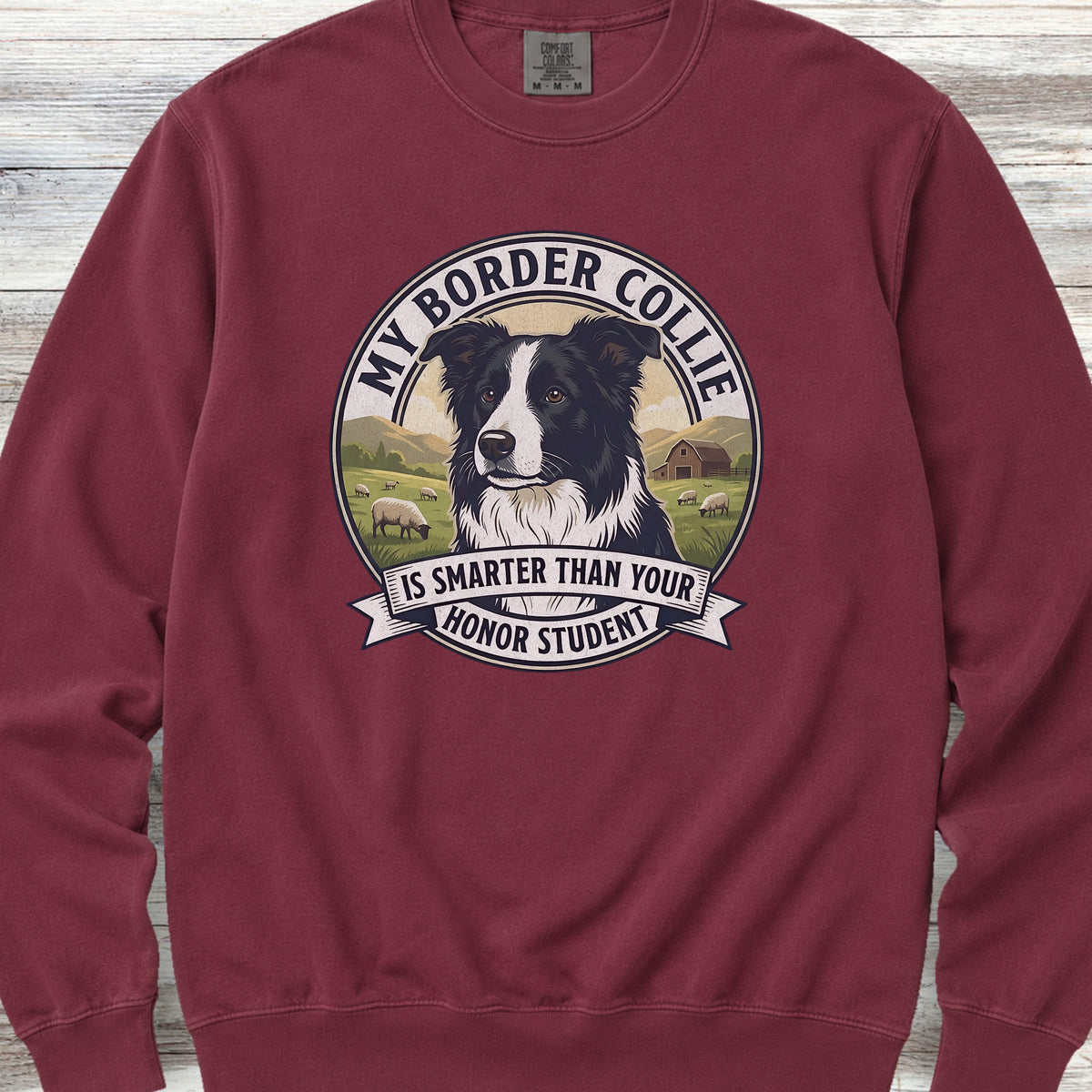 Border Collie Smart Sweatshirt - Crimson