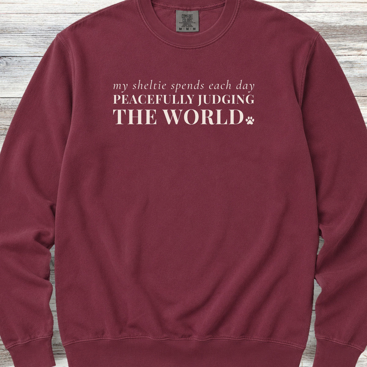 Shetland Sheepdog Judge Sweatshirt - Crimson