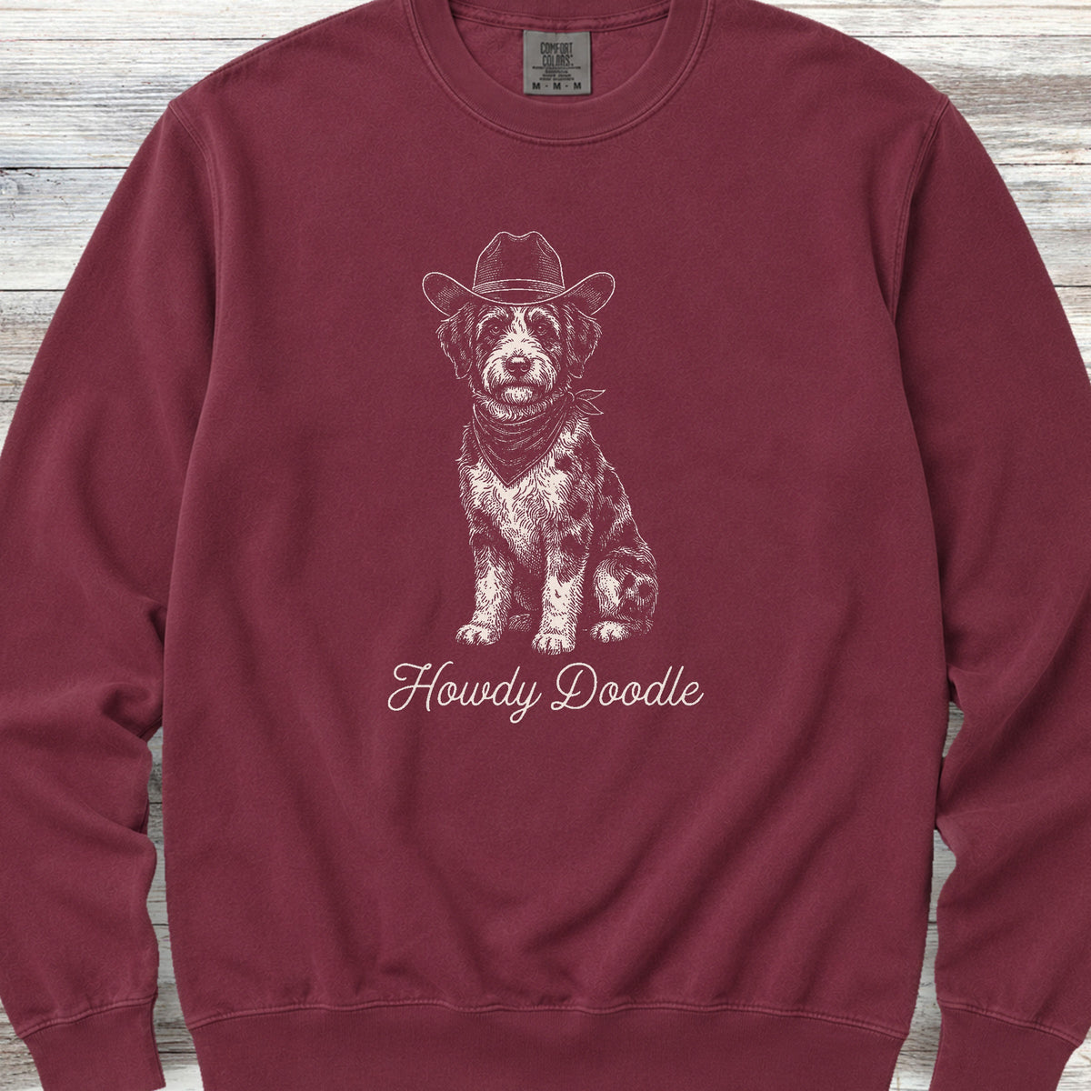 Aussiedoodle Howdy Doodle Sweatshirt - Crimson