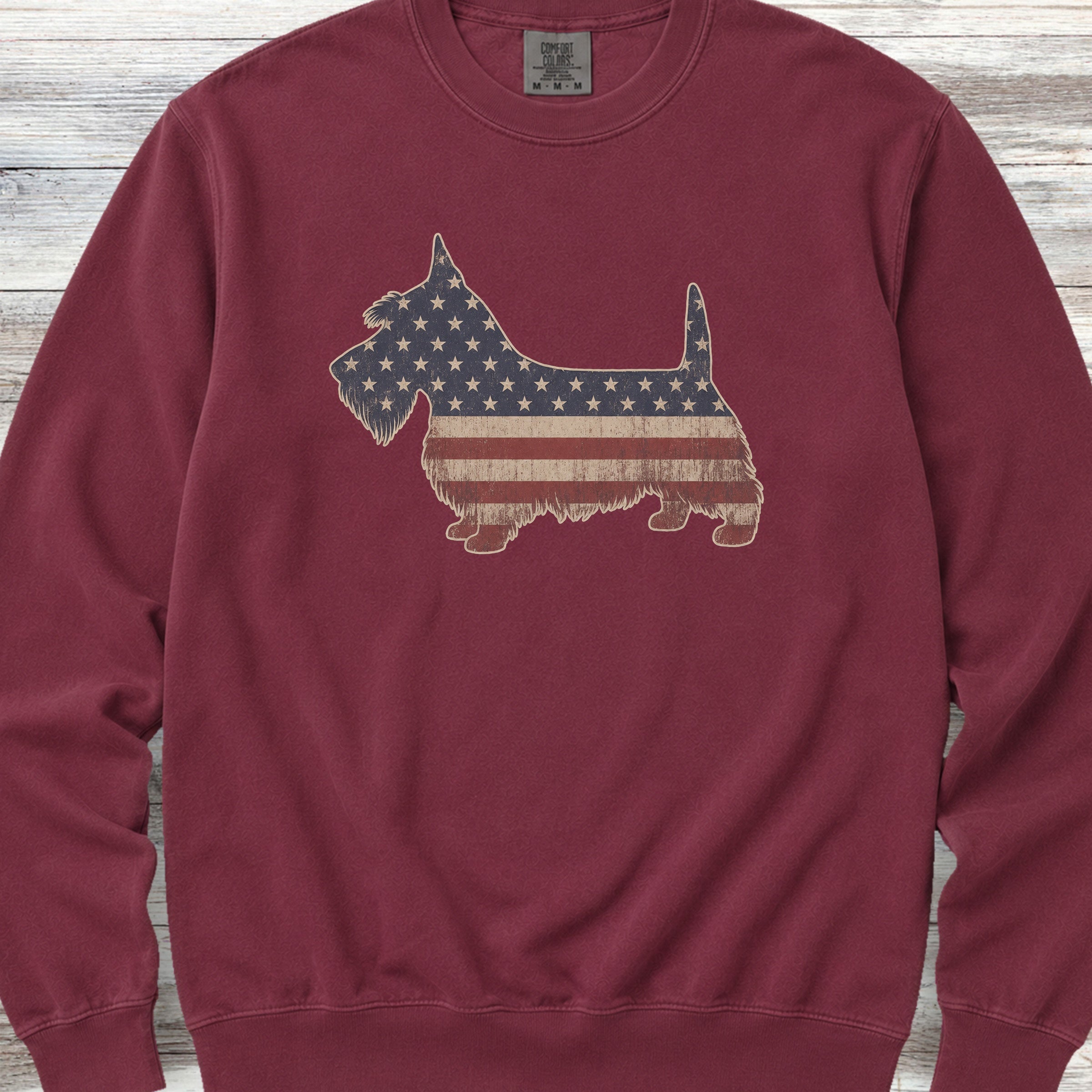Scottish Terrier Vintage USA Sweatshirt - Crimson