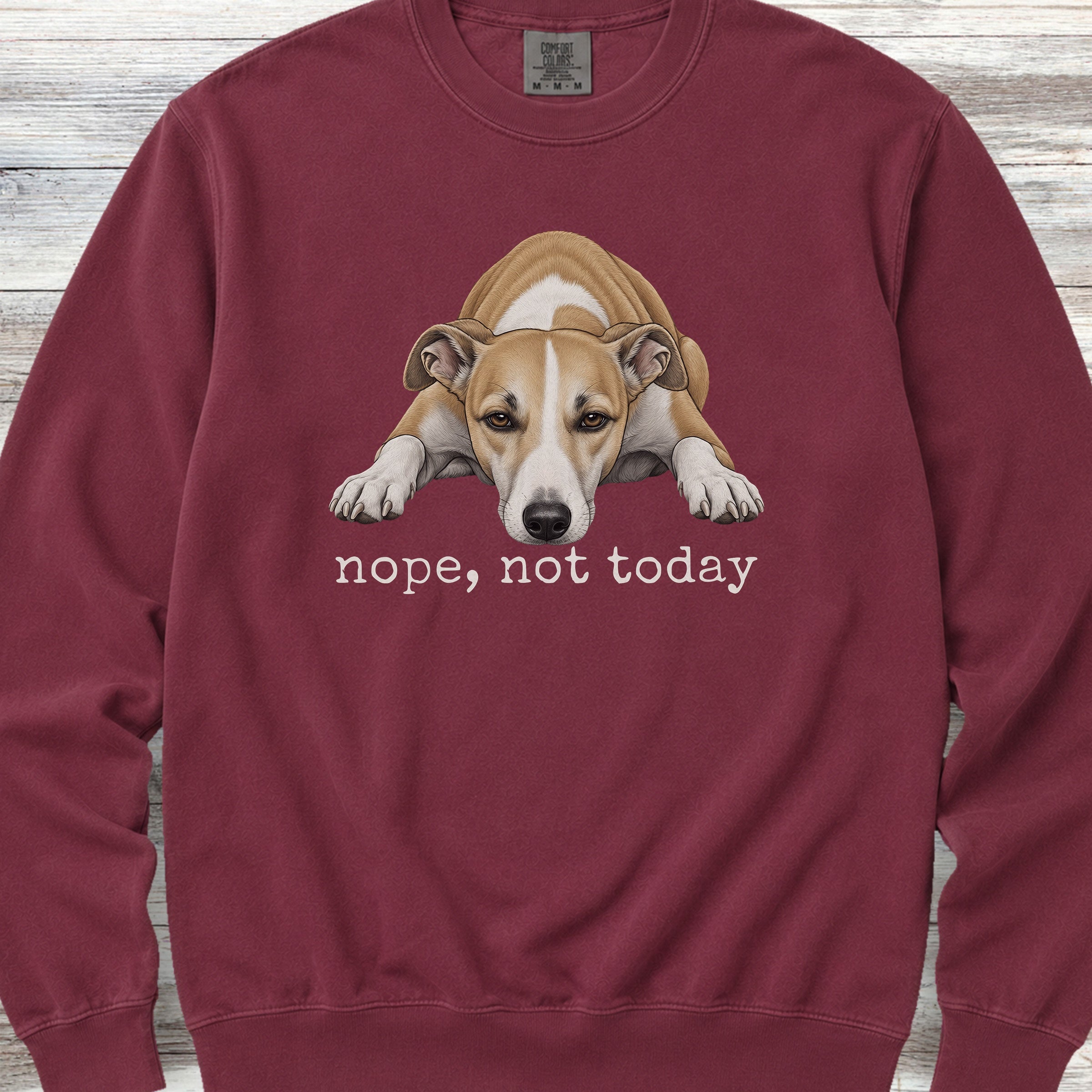 Whippet Nope Sweatshirt - Crimson