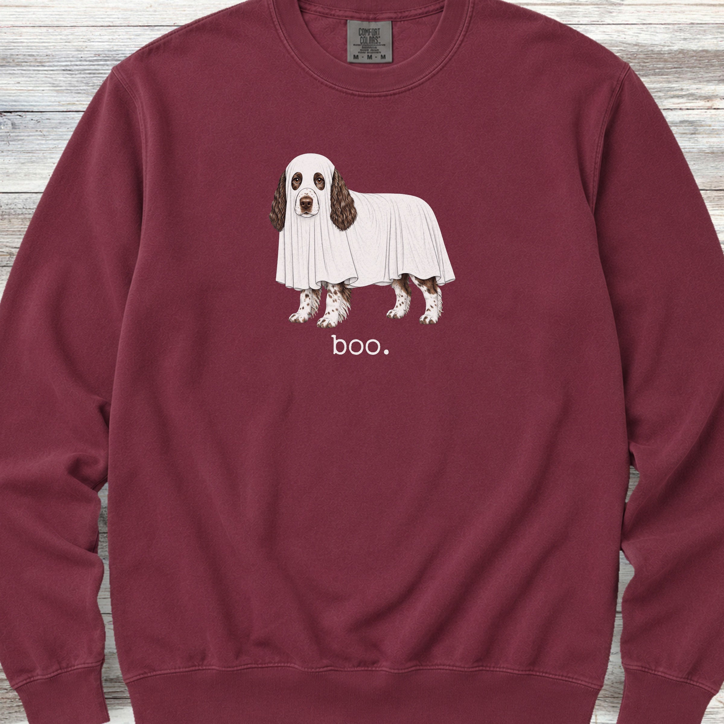 English Springer Spaniel Boo Sweatshirt - Crimson