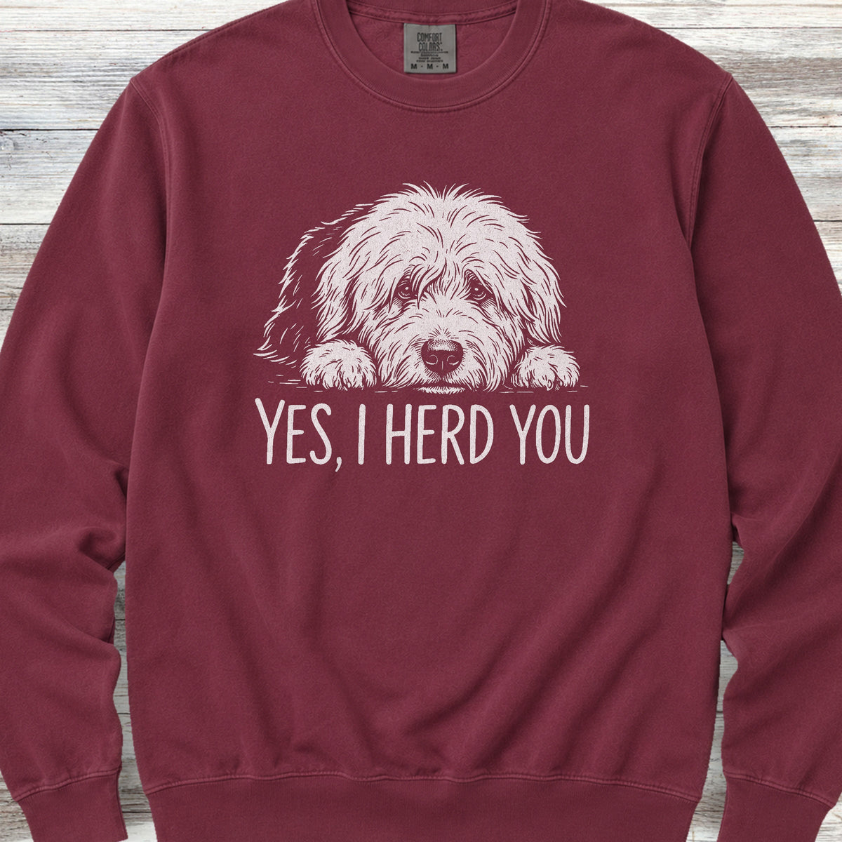 Old English Sheepdog Herd You Sweatshirt - Crimson
