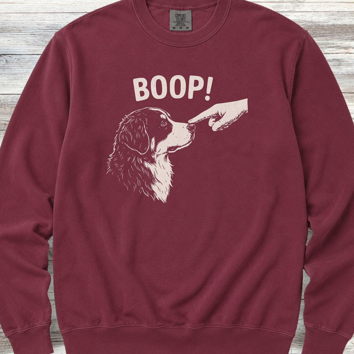 Bernese Mountain Dog BOOP! Sweatshirt - Crimson