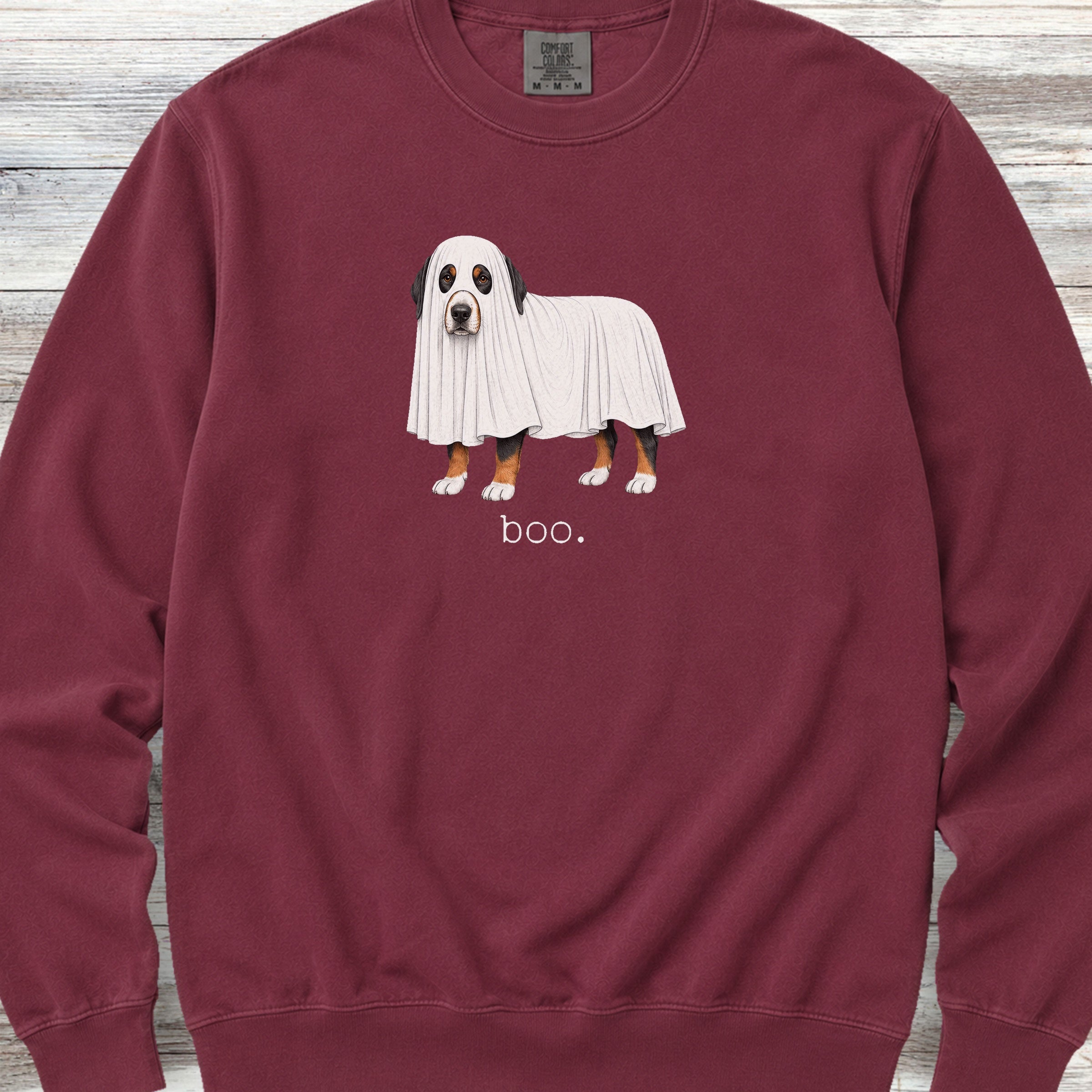Swiss Mountain Dog Boo Sweatshirt - Crimson