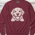 Golden Retriever Hello Sweatshirt - Crimson
