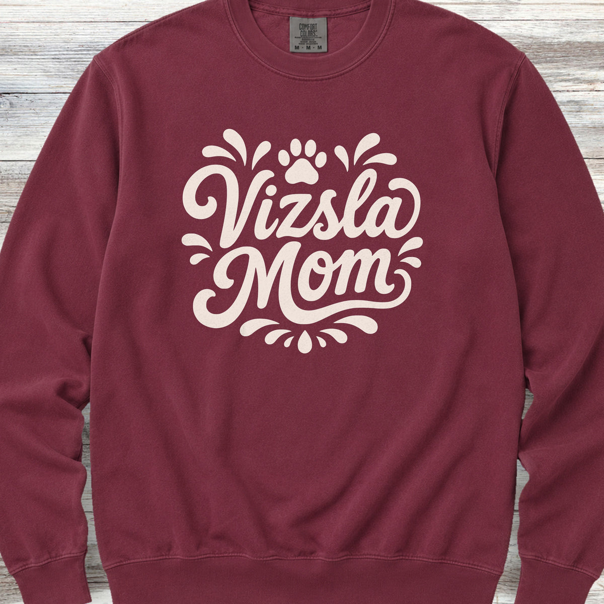 Vizsla Groovy Mom Sweatshirt - Crimson