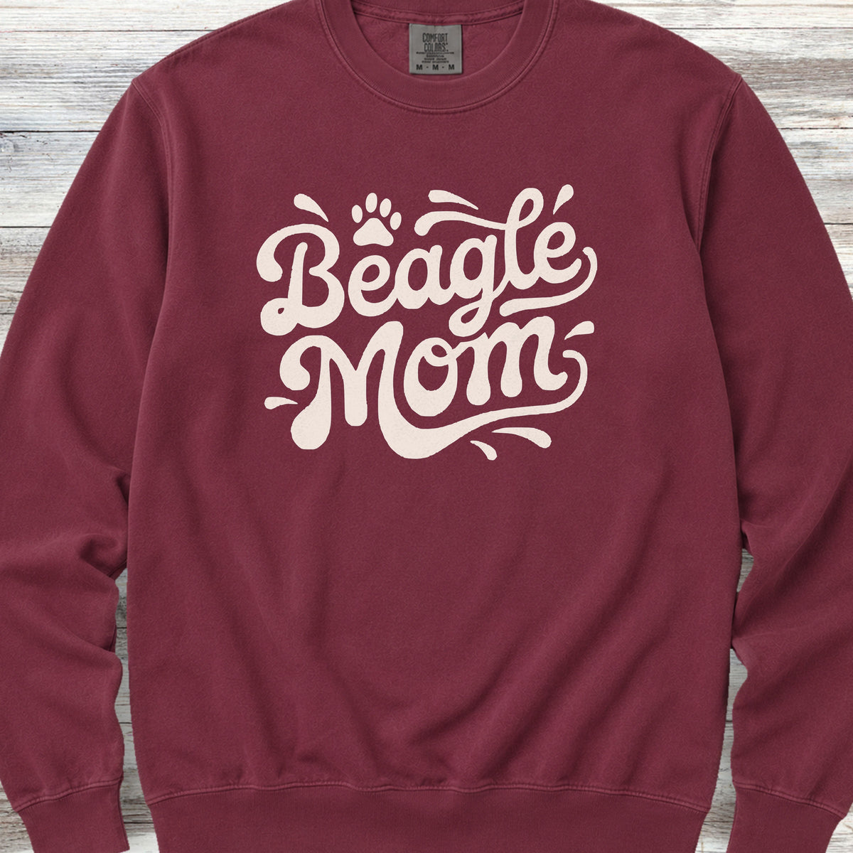 Beagle Groovy Mom Sweatshirt - Crimson
