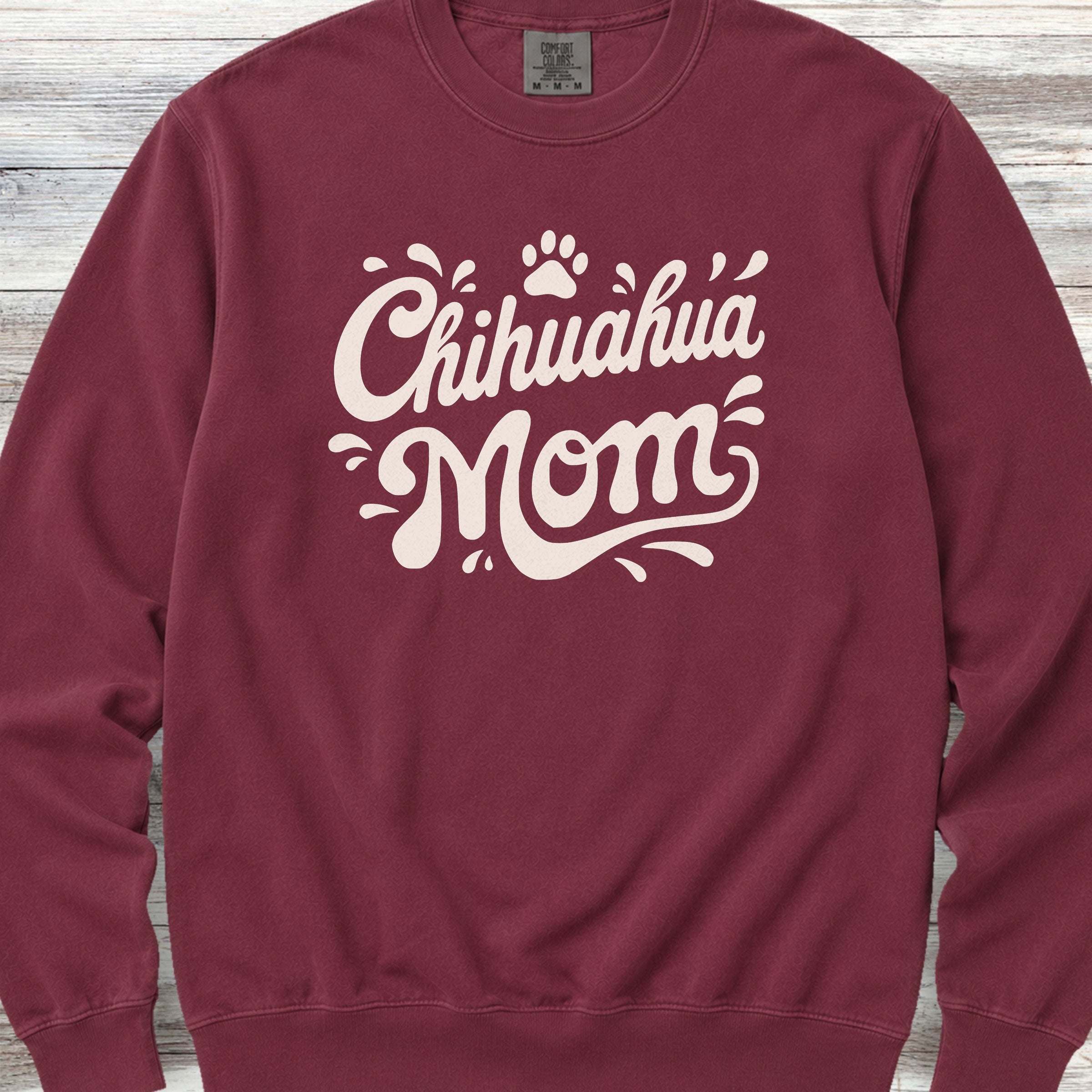 Chihuahua Groovy Mom Sweatshirt - Crimson