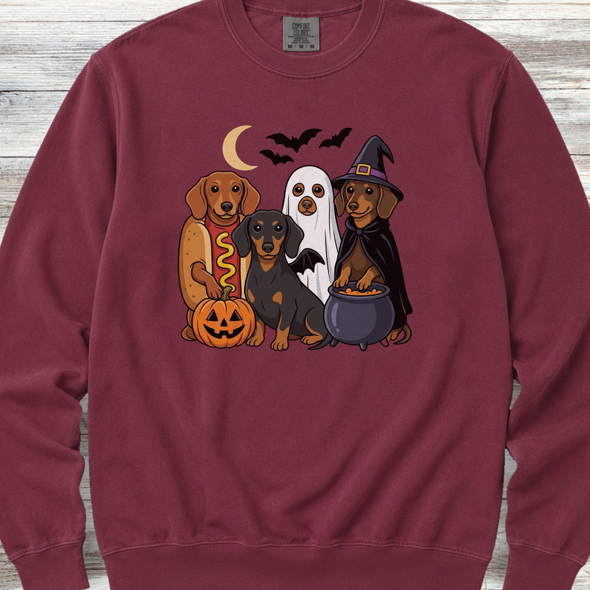 Dachshund Halloween Sweatshirt - Crimson