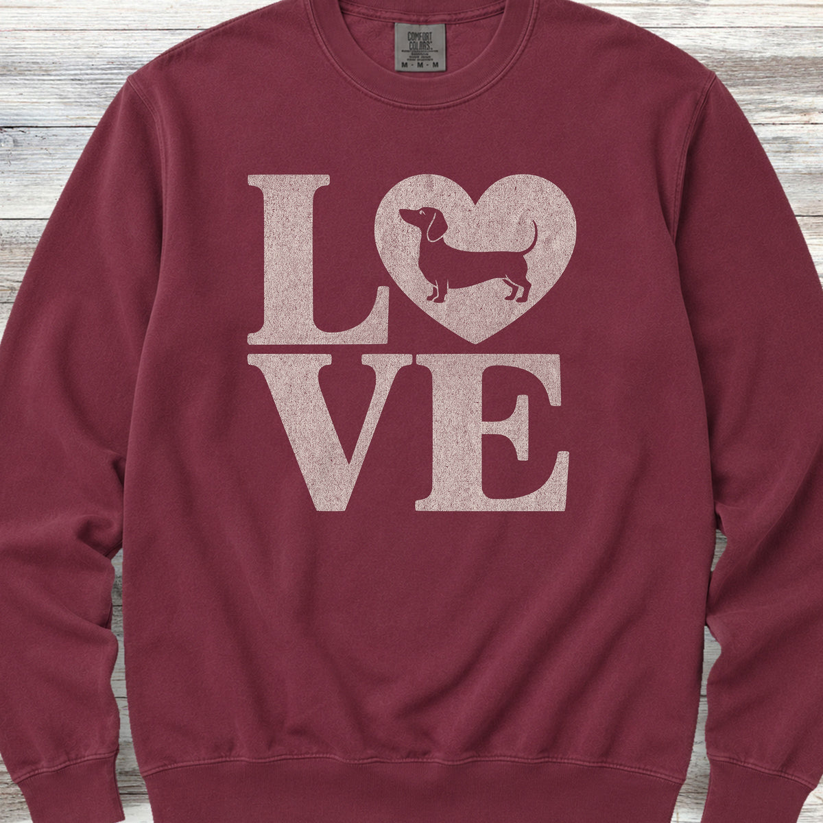 Dachshund Heart Sweatshirt - Crimson