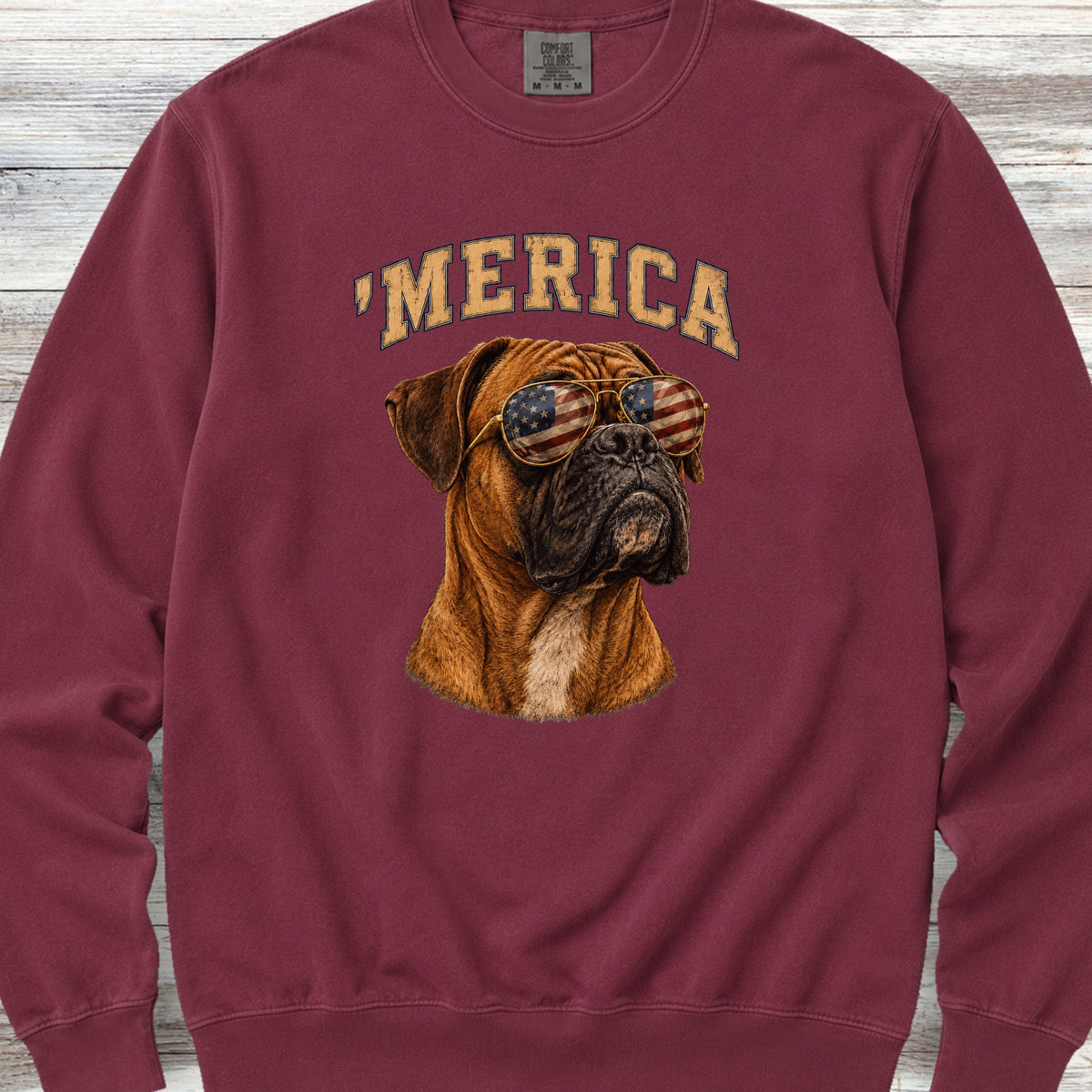 Boxer 'Merica Sweatshirt - Crimson