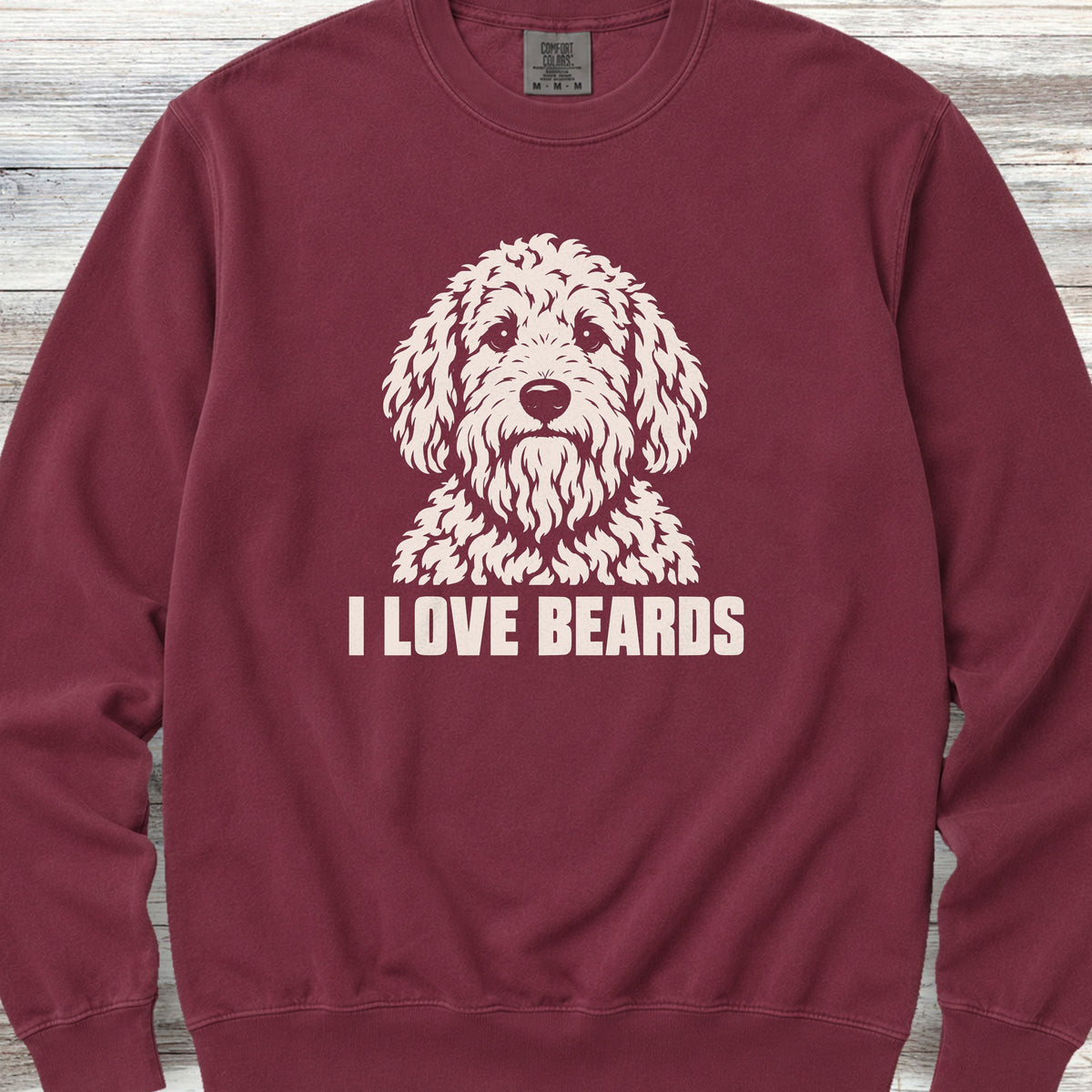 Doodle I Love Beards Sweatshirt - Crimson
