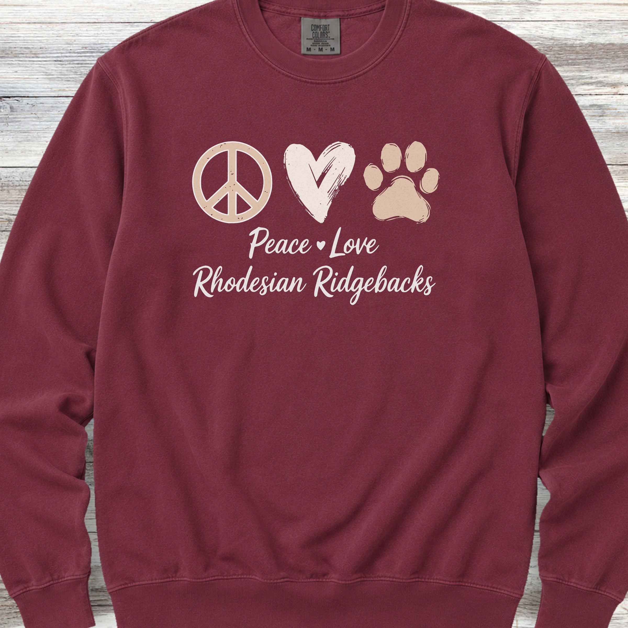 Rhodesian Ridgeback Peace Sweatshirt - Crimson