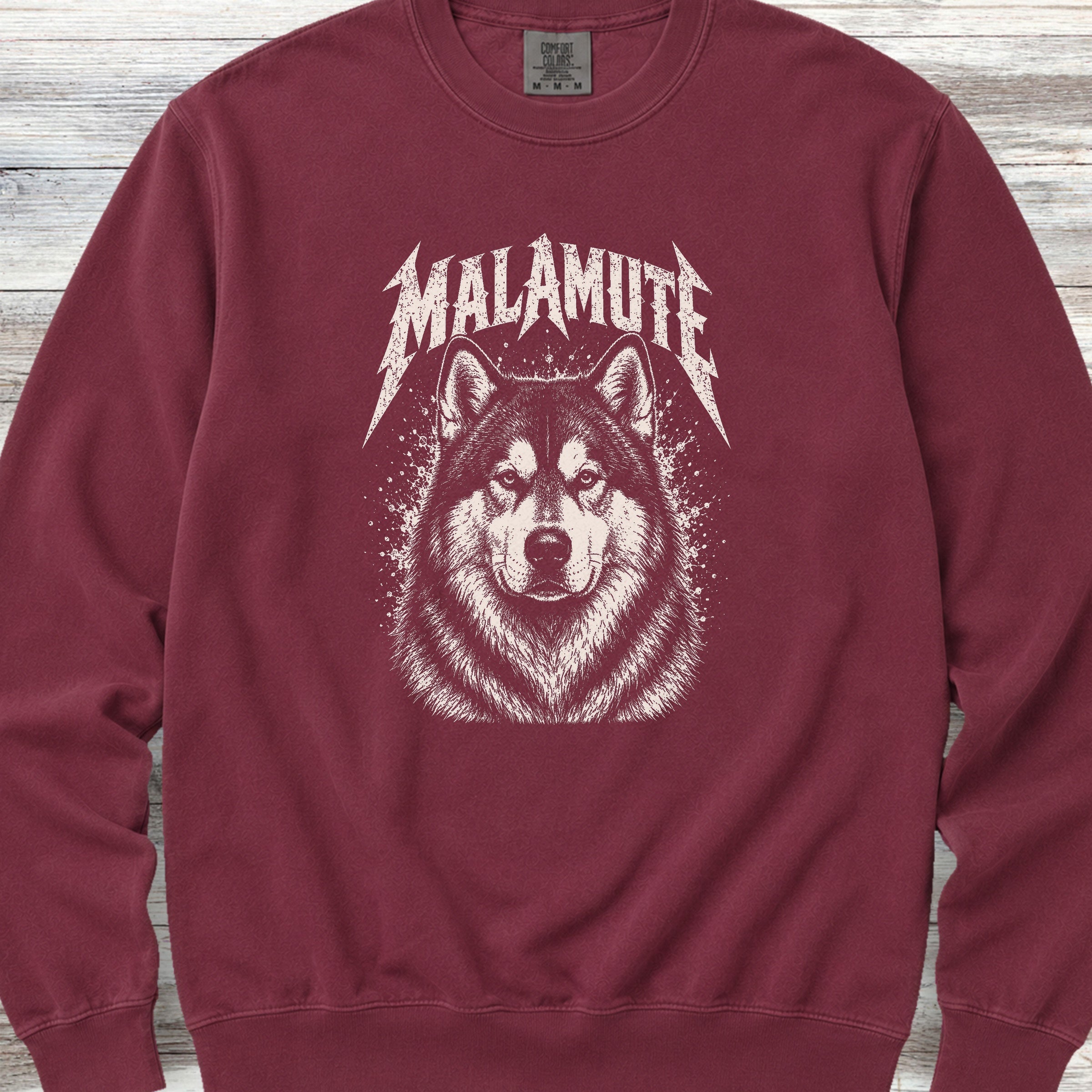 Alaskan Malamute Metal Sweatshirt - Crimson