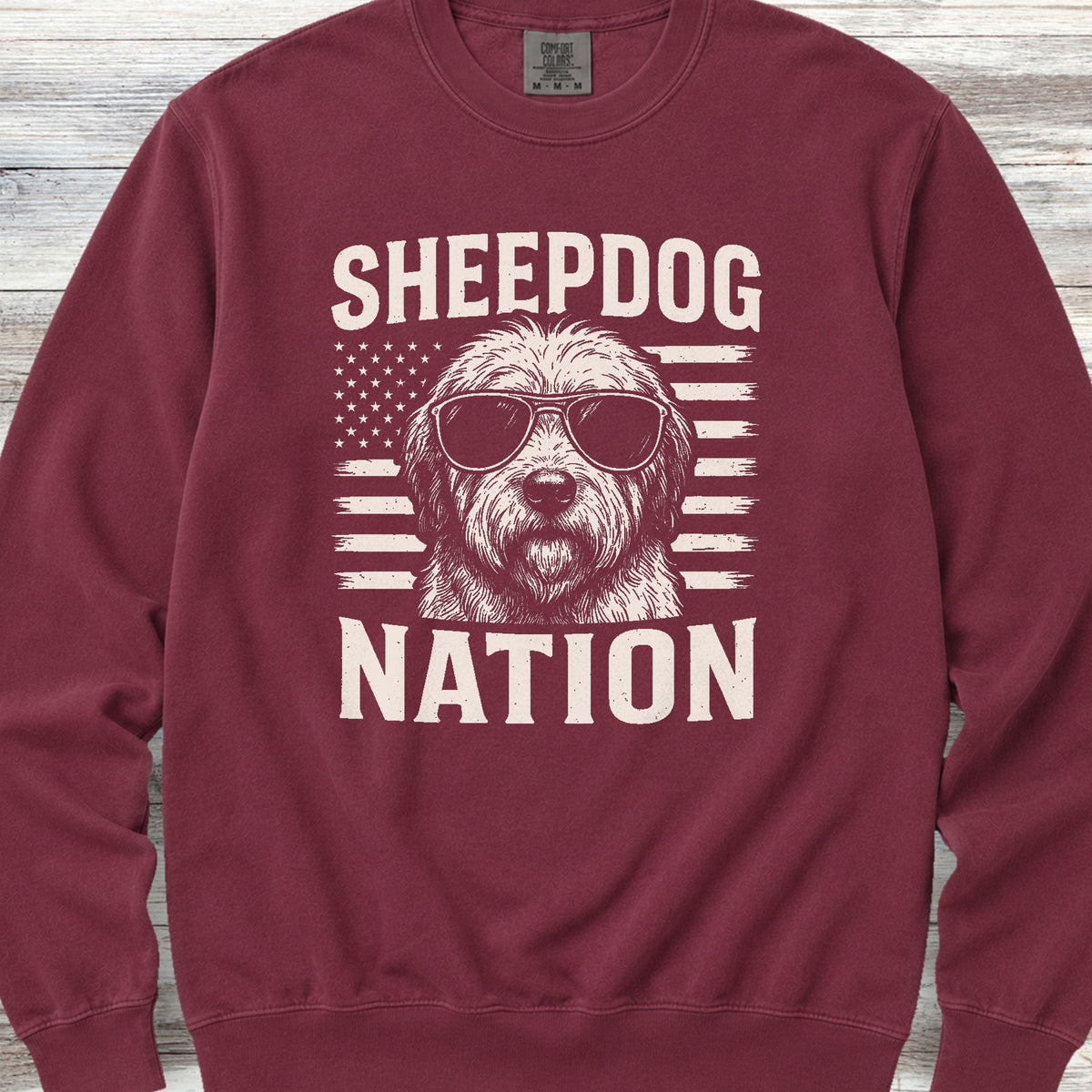 Old English Sheepdog Nation Sweatshirt - Crimson