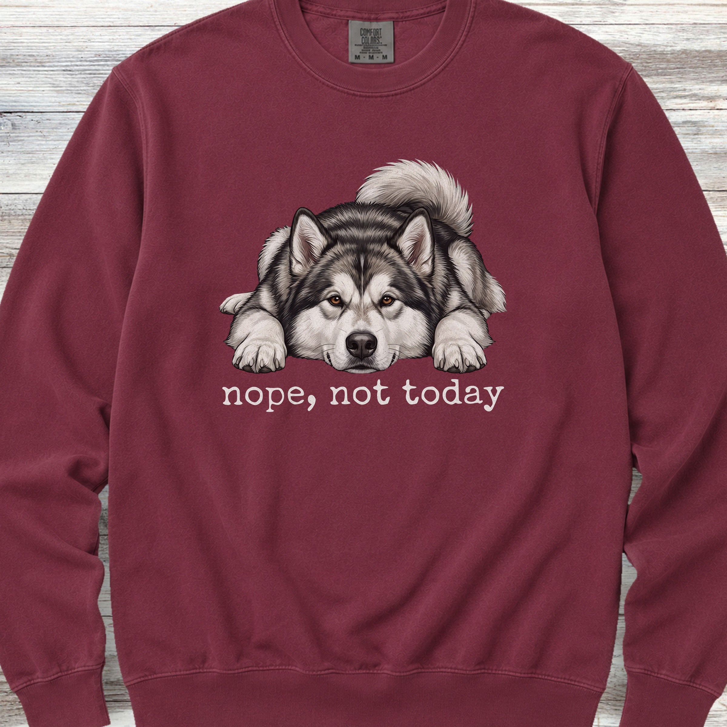 Alaskan Malamute Nope Sweatshirt - Crimson