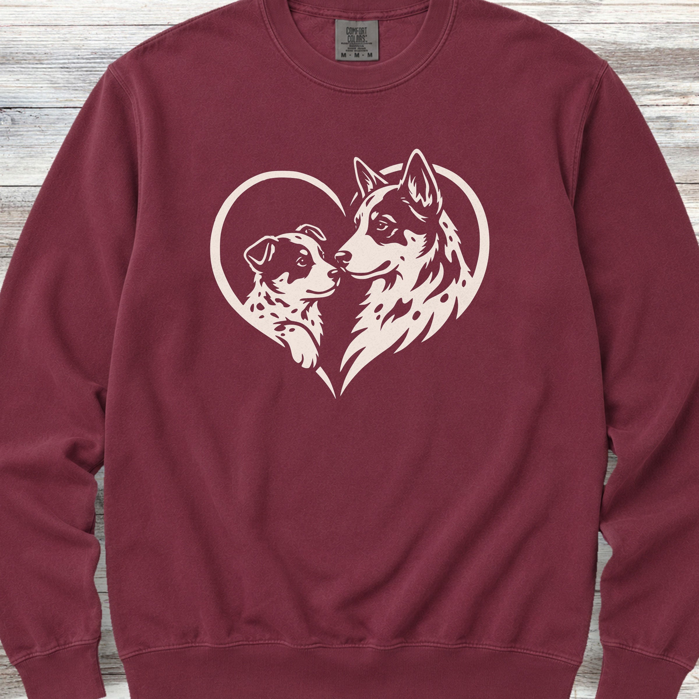 Australian Cattle Dog Heart Bond Sweatshirt - Crimson
